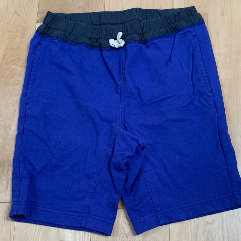 Tea Blue Knit Drawstring Shorts with Black Waistband sz 10